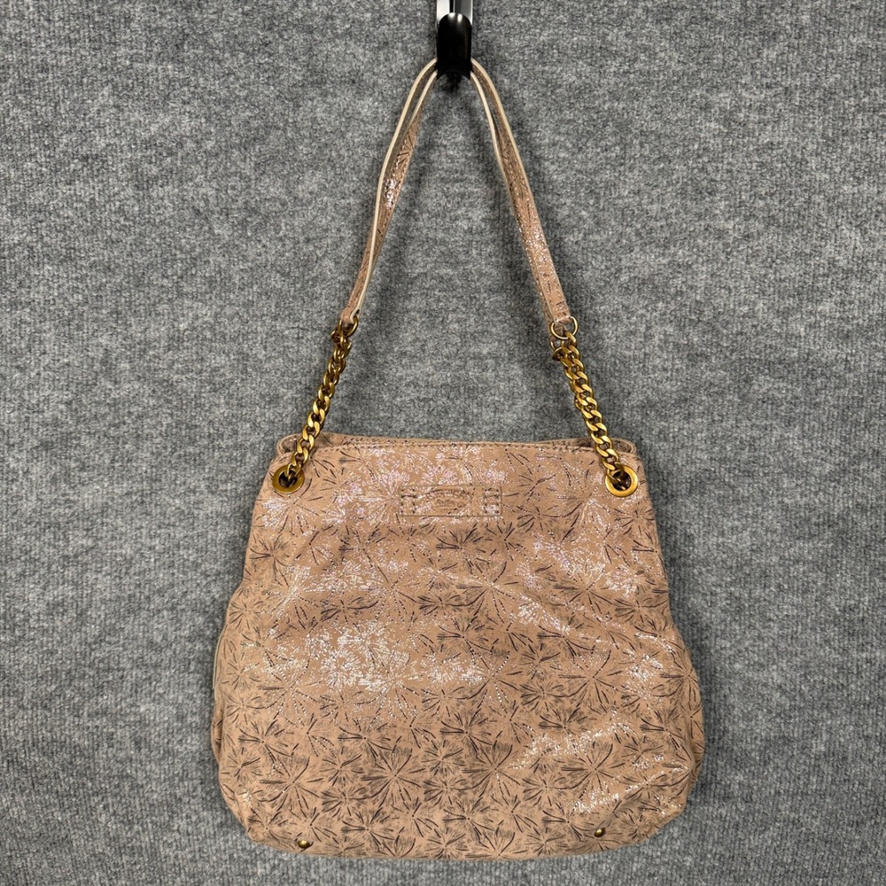 American Leather Co. Shopper Bag Tan Taupe Palm Brisben Leather Chain Pocket